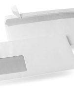 POCHETTE BLANCHE 110X220mm 90gr AVEC FENETRE