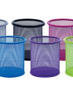 PORTE STYLOS MÉTALLIQUE ROND COULEURS