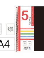 CAHIER SPIRALE AVEC SUJETS PETITS CARREAUX GRAND FORMAT A4 COUVERTURE PLASTIQUE