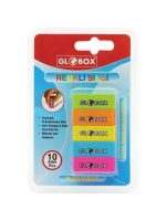 Blister 10 gommes couleurs assorties