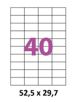 Planche 40 Étiquettes adhésives GLOBOX 100 planches A4 (52.5*27.9mm)