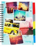 CARNET SPIRALE 240 PAGES AVEC INTERCALAIRE , COUVERTURE RIGIDE