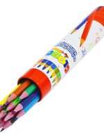 Crayons de couleur Globox en tube métallique, 12 couleurs
