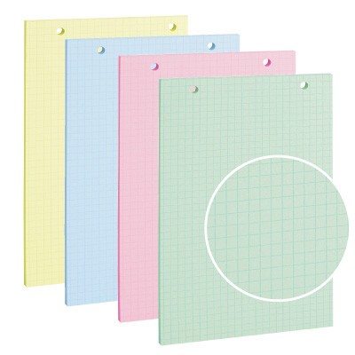 Fiches bristol A5 , couleurs assorties, quadrillé 5×5 – Paquet de 100