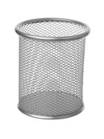 PORTE STYLOS MÉTALLIQUE ROND GRIS