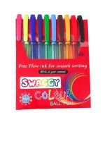 Stylos à bille 10 couleurs variées swaggy